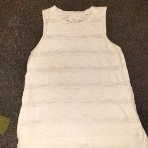 Lou & Grey White Sleeveless Sweater Medium
